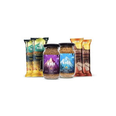 Deals, Discounts & Offers on  - Rage Coffee Combo Pack of Flavoured Instant Coffee | Original Coffee,Creme Caramel| Peanut bar Pack of 2,Almond Bar Pack of 2 |Made Using Premium Arabica Coffee (Virat Combo, 100g)