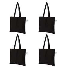 Deals, Discounts & Offers on  - VantageKart Black Cotton Plain Tote Shopping Bags with Extra Strong 13