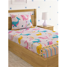 Deals and Offers on - Home Sizzler 144 Tc Microfibre Kid's Dolphin Single Bedsheet with 1 Pillow Cover (Pink) Deals, Discounts & Offers on - Home Sizzler 144 Tc Microfibre Kid's Dolphin Single Bedsheet with 1 Pillow Cover (Pink)