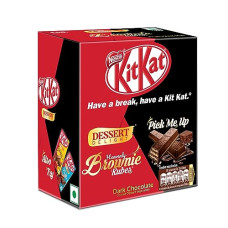 Deals and Offers on - Nestle KITKAT Dessert Delight, Heavenly Brownie Kubes Wafer Coated with Dark Chocolate Tablets 50 g Pack of 12 Units , 600 Gram Deals, Discounts & Offers on - Nestle KITKAT Dessert Delight, Heavenly Brownie Kubes Wafer Coated with Dark Chocolate Tablets 50 g Pack of 12 Units , 600 Gram