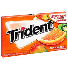 Deals, Discounts & Offers on  - Trident Tropical Twist Sugar Free Chewing Gum, 14 Sticks, 26 g