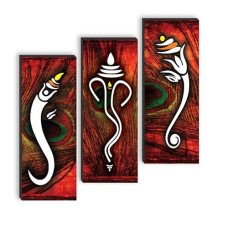 Deals, Discounts & Offers on  - SAF set of 3 Lord Ganesha UV textured self adeshive wall painting