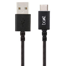 Deals and Offers on - boAt Type-C A400 | Type-C to USB A 2 Mtrs Cable| 3A Fast Charging & 480mbps Data Transmission | Comparible Deals, Discounts & Offers on - boAt Type-C A400 | Type-C to USB A 2 Mtrs Cable| 3A Fast Charging & 480mbps Data Transmission | Comparible