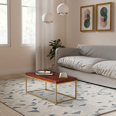 Deals, Discounts & Offers on Vegetables & Fruits - Amazon Brand - Solimo Cousta Rectangular Coffee Table(Solid Mango Wood & Iron, Honey Finish)