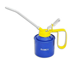Deals, Discounts & Offers on Lubricants & Oils - Ramex Oil Can, Oil Can For Vehicles, Multipurpose Metal Oil Can, Oil Can Pump Oiler With Fixed Spout, For All Lubrication Need Of Car, Bikes, Machines And Industrial Use -1/2 Pint Capacity. Glossy Blue & Yellow Oil Can