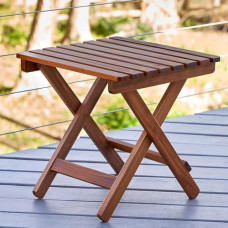 Deals, Discounts & Offers on Vegetables & Fruits - CraftsX2Z Handmade Wooden Outdoor Adirondack 15 Inch Natural Brown Square Foldable Coffee Table, Patio End Table