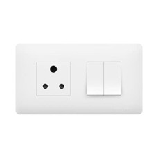 Deals, Discounts & Offers on  - Wipro Northwest (Venia) Switch Combo of 4M Plate + 1M 6A Switch x2 + 6A 3Pin Socket, White (Kit 8)