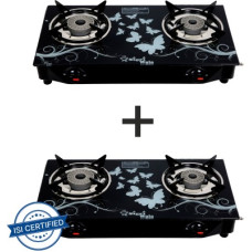 Deals, Discounts & Offers on  - Sigri-wala 2 pc Set Tornado Delux Design Glass Manual Gas Stove(2 Burners)