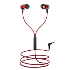 Deals, Discounts & Offers on Headphones - boAt Bassheads 162 in Ear Wired Earphones with Mic(Raging Red)