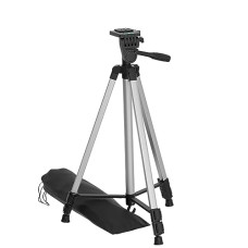 Deals, Discounts & Offers on Accessories - amazon basics Aluminium Professional Sturdy Tripod with Mobile Phone Holder Mount,3-Way Head,Accessory Hook&Carry Bag