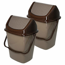 Deals, Discounts & Offers on  - Wonder Homeware Delight Dustbin Set, 2 pc Dustbin 7 ltr, Coffee Color