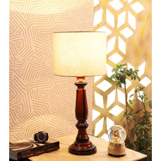 Deals, Discounts & Offers on  - tu casa Mango Wood Table Lamp with Holder, White, Off White