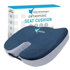Deals, Discounts & Offers on  - DEBIK | Coccyx, Tailbone, Sciatica, Lower Back Support and Pain Relief Seat Cushion with Removable Cover Fits Most Desk, Computer Chairs and Car Seats (Blue-Grey)