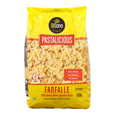 Deals, Discounts & Offers on  - DiSano Pastalicious 100% Durum Wheat Farfalle Pasta, 500g