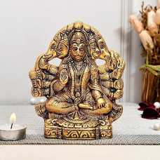 Deals, Discounts & Offers on  - CHHARIYA CRAFTS Metal Panchmukhi Hanuman Murti (Gold, 16 CM)