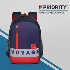 Deals, Discounts & Offers on Backpacks - Priority Voyage 35 Liters Navy Blue Polyester Stylish College Bag | With Waterproof Rain & Dust Cover | Backpack Unisex Bag