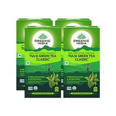 Deals and Offers on - Organic India Tulsi Green Tea - Pack of 4 X 25 Tea Bags Deals, Discounts & Offers on - Organic India Tulsi Green Tea - Pack of 4 X 25 Tea Bags