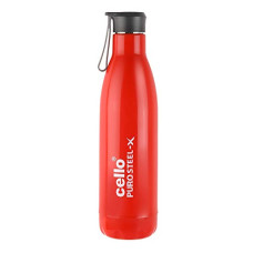 Deals, Discounts & Offers on  - Cello Puro Steel-X Rover Water Bottle with Inner Steel and Outer Plastic, Set of 1, 600ml, Red