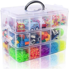 Deals, Discounts & Offers on  - CLOUDMART Plastic Transparent Earring Storage Box, 3 Layer with 30 Grid Portable Jewelry Craft Accessories Storage Box with Collapsible and Removable Dividers (30 Grid, Multi Color)
