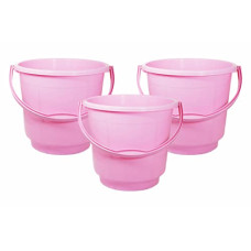 Deals, Discounts & Offers on Home Improvement - Wonder Homeware 5 Liter Plain LT Heavy Quality Plastic Bucket,for use in Bathroom, Kitchen, Laundry, Garage,Pack of 3 Pc, 5 Liter, Pink Color
