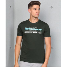 Deals, Discounts & Offers on  - [Size XL] METRONAUT By FlipkartPrinted Men Round Neck Cotton Blend Dark Green T-Shirt