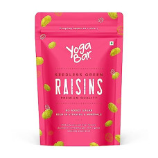 Deals, Discounts & Offers on  - Yogabar Raisins Green 200g Value Pack| Fresh Pure Seedless Raisin| Premium Kishmish Dry Fruits| Rich in Iron, Calcium, Vitamin B & Boost Immunity| Healthy Kismis Snacks