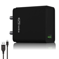 Deals, Discounts & Offers on Mobile Accessories - Portronics Adapto ONE, 18w 3A Mach USB Fast Charging Adaptor,Comes with 1M Type-C Cable Single Port Wall Charger