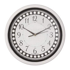 Deals, Discounts & Offers on  - CHRONIKLE Designer Round Shaped Home Decor Silver Color Plastic Analog Wall Clock (Size: 31 x 4.2 x 31 CM | Color: Silver | Weight: 635 grm)