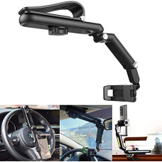 Deals, Discounts & Offers on Mobile Accessories - BKN Multifunctional Car Rear View Mirror 360 Rotatable Mobile Holder Mounted Hanging Clip