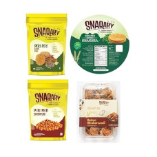 Deals and Offers on - Snaqary Assorted Multigrain Mix | Chai Time Indian Authentic Healthy Snacks | No added artificial Flavour or Preservatives | Namkeen |Bajra Puri/Mathri/Mathi, Seed Mix, Chickpeas,Bhkarwadi| Pack of 4 (590 gms) Deals, Discounts & Offers on - Snaqary Assorted Multigrain Mix | Chai Time Indian Authentic Healthy Snacks | No added artificial Flavour or Preservatives | Namkeen |Bajra Puri/Mathri/Mathi, Seed Mix, Chickpeas,Bhkarwadi| Pack of 4 (590 gms)