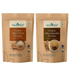 Deals, Discounts & Offers on  - Neuherbs Organic Safed Musli + Ashwagandha Powder (200g) | Herbal Combo For Strength & Stamina Booster, Support