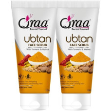 Deals, Discounts & Offers on  - Qraa Ubtan Face Scrub With Turmeric & Walnut For Glowing & Hydrating Skin|Pack of 2 Scrub(200 g)