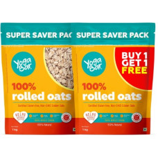 Deals, Discounts & Offers on Food and Health - Yogabar 100% Rolled Oats 1kg, Ideal Breakfast Weight Loss Pouch(2000 g)