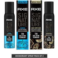 Deals, Discounts & Offers on  - AXE SIGNATURE Dark Temptation and Champion Deodorant Spray - For Men(400 ml, Pack of 2)