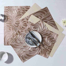 Deals, Discounts & Offers on  - Wonderchef Valentina Set of 6 Leaf & Textured Pattern Reversible Placemat