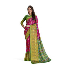 Deals, Discounts & Offers on Women - Amazon Brand - Myx Chiffon Women Saree (Triyngal-Pink