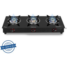 Deals and Offers on - Fabiano Toughened (Manual Ignition,Black) Glass Manual Gas Stove(3 Burners) Deals, Discounts & Offers on - Fabiano Toughened (Manual Ignition,Black) Glass Manual Gas Stove(3 Burners)