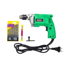Deals and Offers on - KHADIJA Drill Machine 10mm With Free 13Pcs HSS Drill Bits & 1Pc Masonary Bit Combo 6 Months Warranty Deals, Discounts & Offers on - KHADIJA Drill Machine 10mm With Free 13Pcs HSS Drill Bits & 1Pc Masonary Bit Combo 6 Months Warranty