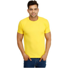 Deals and Offers on - GalateaMen Solid Round Neck Polyester Yellow T-Shirt Deals, Discounts & Offers on - GalateaMen Solid Round Neck Polyester Yellow T-Shirt