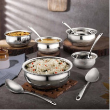 Deals, Discounts & Offers on Cookware - Classic Essentials Stainless Steel induction friendly Handi/patila/bhagona/biryani cook & serve Cookware Set(Stainless Steel, 10 - Piece)