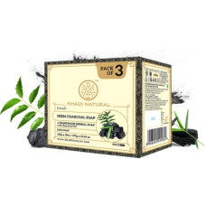 Deals and Offers on - KHADI NATURAL Neem Charcoal Soap |Removes Impurities | Paraben & Sulphate Free| All Skin Types(3 x 125 g) Deals, Discounts & Offers on - KHADI NATURAL Neem Charcoal Soap |Removes Impurities | Paraben & Sulphate Free| All Skin Types(3 x 125 g)