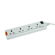 Deals, Discounts & Offers on Electronics - Havells 240V 6A Four-Way 1440W Extension Board With wire (White)- 1.5 Metre ( Surge and Spike Guard)