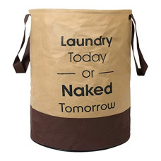 Deals, Discounts & Offers on  - Kuber Industries Round Laundry Basket For clothes|Non Woven Laundry Bag|Foldable Toy Storage Organizer|Reinforced Handle With Sturdy Base|Capicity 45 LTR. (Brown)