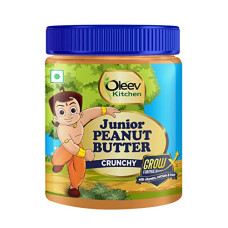 Deals, Discounts & Offers on  - Oleev Kitchen Junior Peanut Butter, FOR KIDS (4-12 yrs) | GrowX Formula with Vitamins, Calcium and Iron | Rich in Protein | Crunchy | 350 g