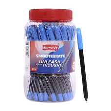 Deals, Discounts & Offers on Stationery - Reynolds SMOOTHMATE 40 CT JAR - BLUE | Ball Point Pen Set With Comfortable Grip | Pens For Writing | School and Office Stationery | Pens For Students | 0.7 mm Tip Size