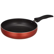 Deals, Discounts & Offers on Cookware - Amazon Brand - Solimo Non-Stick Fry Pan with 2-Way Non-Stick Coating, 22cm (Induction and Gas Stove Compatible),Aluminium, Black