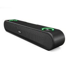 Deals, Discounts & Offers on Electronics - GOVO GoSurround 220 16W Bluetooth Sound bar, 2000 mAh Battery, 2.0 Channel with 52mm Drivers, Multicolor LED Lights with TWS, AUX, Bluetooth and USB (Platinum Black)