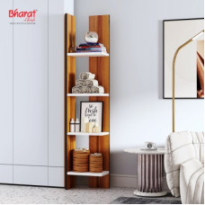 Deals and Offers on Furniture - Bharat Lifestyle Mayor Engineered Wood Open Book Shelf(Finish Color - White and Brown, Knock Down) Deals, Discounts & Offers on Furniture - Bharat Lifestyle Mayor Engineered Wood Open Book Shelf(Finish Color - White and Brown, Knock Down)