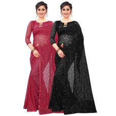 Deals and Offers on - LOROFYEmbellished Bollywood Net Saree(Pack of 2, Multicolor) Deals, Discounts & Offers on - LOROFYEmbellished Bollywood Net Saree(Pack of 2, Multicolor)