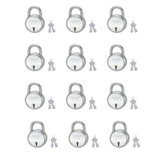 Deals and Offers on Home Improvement - Harrison J-6/BCP-0261_PK 12 Steel 4 Levers Padlock with 2 Keys (Pack of 12), Silver Deals, Discounts & Offers on Home Improvement - Harrison J-6/BCP-0261_PK 12 Steel 4 Levers Padlock with 2 Keys (Pack of 12), Silver